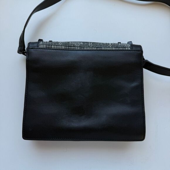 EUC Loeffler Randall Envelope Shoulder/Crossbody Bag, Black Leather & Tweed - Picture 4 of 11